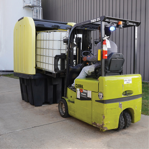 Yellow Roll Top Hardcover Spill Pallet, 65" L x 65" W x 101" H, 5000 lbs. Load Capacity Nia-Chem Ltd.