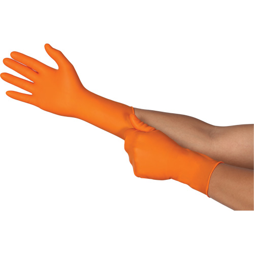 TOUCHNTUFF 93-800 Disposable Gloves, 10/9.5, Latex/Neoprene/Nitrile, 23.6-mil, Powder-Free, Orange Nia-Chem Ltd.