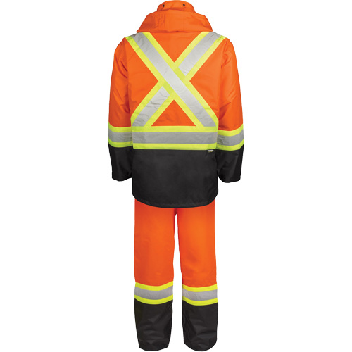 Ensemble de pluie haute visibilit&eacute; en tissu 150 deniers, Polyester, T-Grand, Orange haute visibilit&eacute; Nia-Chem Ltd.
