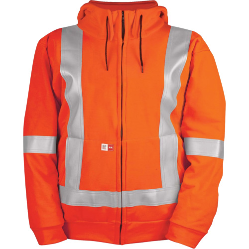 High-Visibility Wind Resistant Zip-Front Sweatshirt with DetachableHood, Men's, 3X-Large, High Visibility Orange, 27.7 cal/cm² Nia-Chem Ltd.