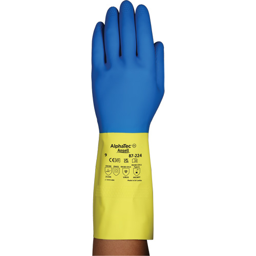 Alphatec&reg; 87-224 Chemical-Resistant Gloves, Size 10, 12.8" L, Neoprene/Rubber Latex, Cotton/Flock-Lined Inner Lining, 26.8-mil Nia-Chem Ltd.