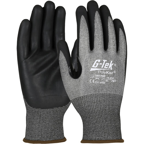 Gants r&eacute;sistant &agrave; la coupe G-Tek avec capacit&eacute; pour &eacute;cran tactile, Taille 2T-Grand, Calibre 18, Rev&ecirc;tement Mousse de nitrile, Enveloppe en PolyKor, ASTM ANSI niveau A4/EN 388 niveau D Nia-Chem Ltd.