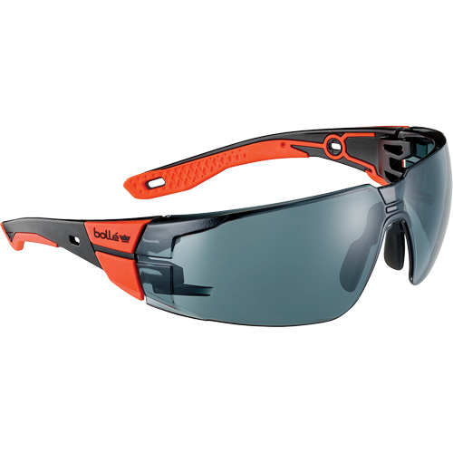 RUSH+ 2.0 M/L Safety Glasses with Black & Red Frame, Smoke Lens, Anti-Fog/Anti-Scratch, ANSI Z87+ Nia-Chem Ltd.