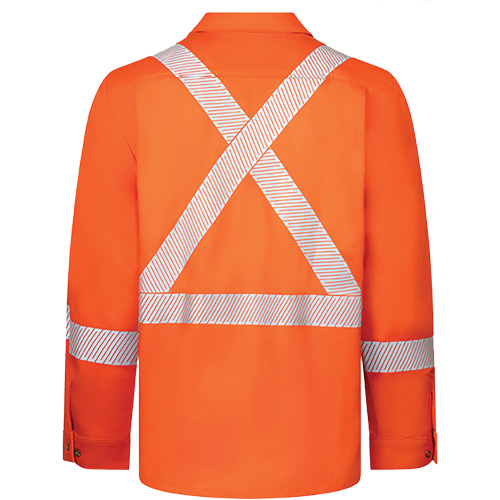 Avenger 7 oz Deluxe Segmented Striped High-Visibility Work Shirt, Style 652, Men's, 3X-Large, Orange Nia-Chem Ltd.