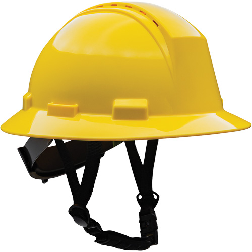 Kilimanjaro Full Brim Safety Helmet with HDPE Shell, Meets CSA Type 2, Ratchet Suspension, Vented Nia-Chem Ltd.