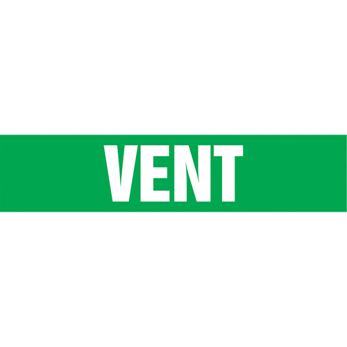 Marqueurs de tuyau "Vent", Autocollant, 4" h x 24" la, Blanc/vert Nia-Chem Ltd.