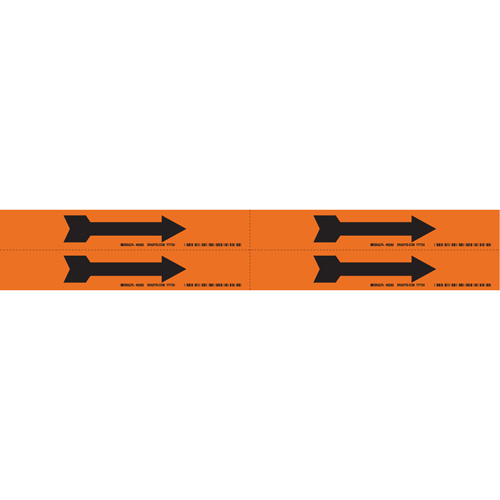 Marqueurs de tuyau avec fl&egrave;ches, Autocollant, 1-1/8" h x 7" la, Noir/orange Nia-Chem Ltd.