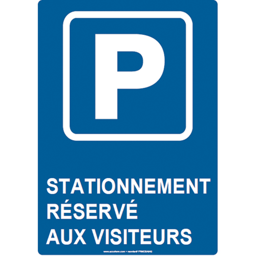 Panneau de stationnement r&eacute;serv&eacute;, 14" x 10", Aluminium, Français avec pictogramme Nia-Chem Ltd.