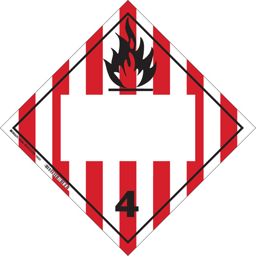 Plaque-&eacute;tiquette TMD pour solides inflammables, Vinyle adh&eacute;sif Nia-Chem Ltd.