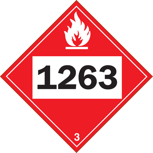 Plaque-&eacute;tiquette TMD 1263 pour liquide inflammable peinture, Plastique Nia-Chem Ltd.