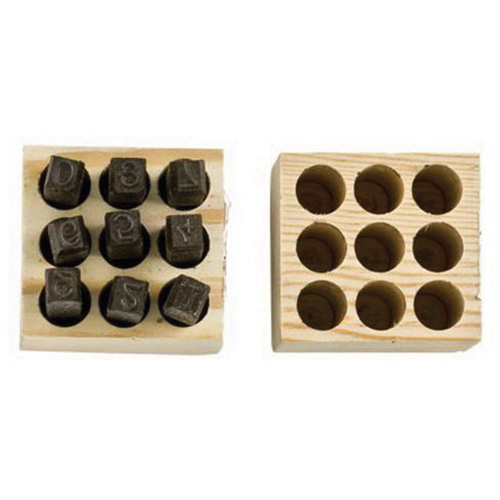 Number Steel Stamp Punch Set, # 4/6/3/2/1/8/9/7/5, 1/4" Nia-Chem Ltd.