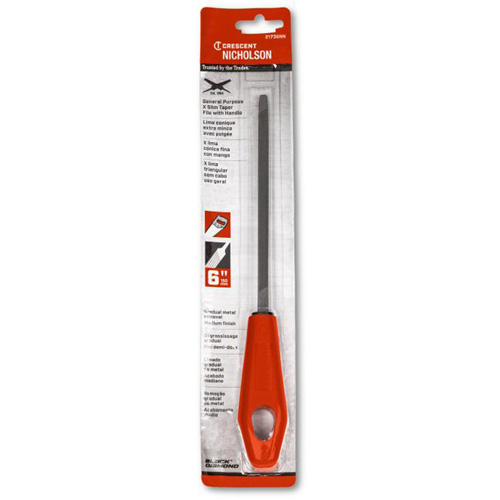 Lime pointue tr&egrave;s mince avec poign&eacute;e rouge, Triangle, 6", Simple Nia-Chem Ltd.