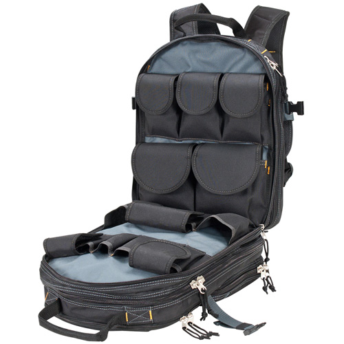 75-Pocket Tool Backpacks, 13" L x 17-1/2" W, Black, Nylon Nia-Chem Ltd.