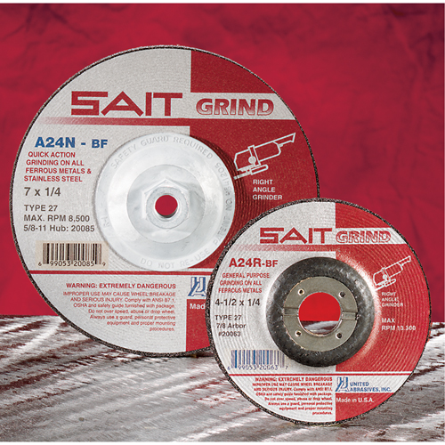 A24N Fast Grinding Wheel, 6" x 1/4", 7/8" Arbor, Aluminum Oxide, Type 27 Nia-Chem Ltd.