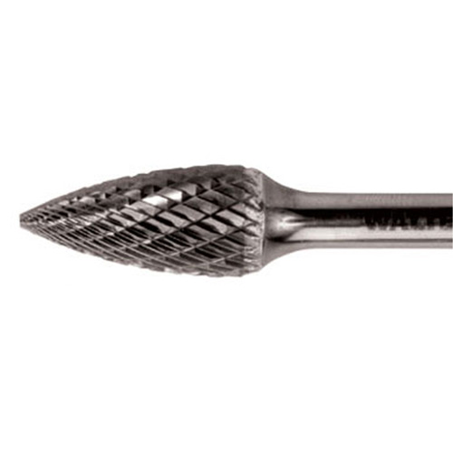 Double Cut Tapered Burr, SG-44, 1/8" Dia., 1/8" Shank, 1/2" Depth of Cut Nia-Chem Ltd.