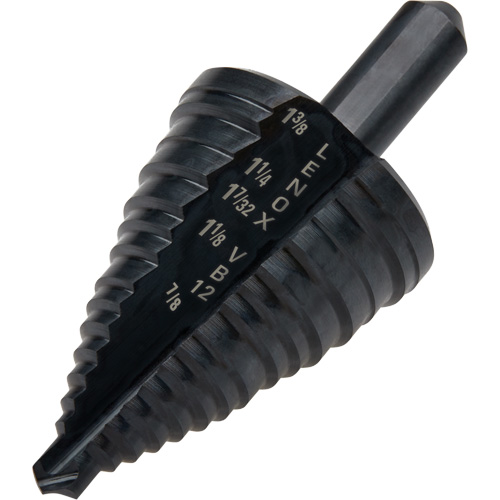 #12 Step Drill Bit, 7/8" - 1-3/8" , 3/8" Increments, High Speed Steel Nia-Chem Ltd.