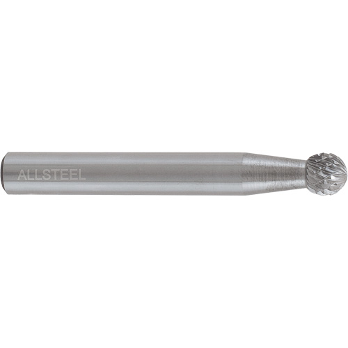 AllSteel Ball Shape Carbide Burr, SD-1, 1/4" Dia., 1/4" Shank, 7/32" Depth of Cut Nia-Chem Ltd.