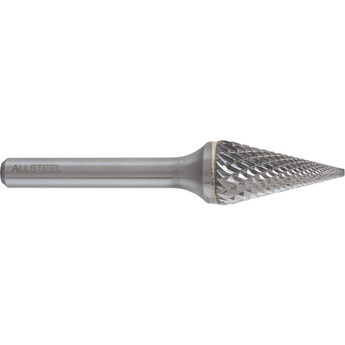 AllSteel Conical Shape Carbide Burr, SM-5, 1/2" Dia., 1/4" Shank, 7/8" Depth of Cut Nia-Chem Ltd.