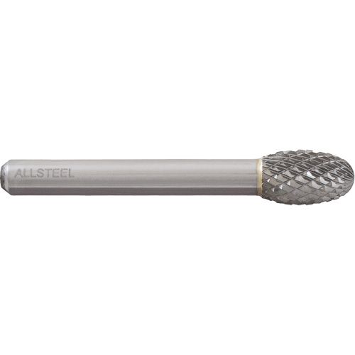 AllSteel Egg Shape Carbide Burr, SE-3, 3/8" Dia., 1/4" Shank, 5/8" Depth of Cut Nia-Chem Ltd.
