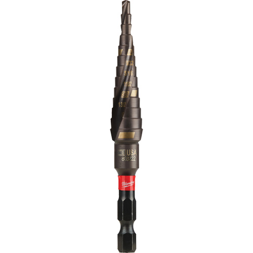 #1 Shockwave Impact Duty Step Drill Bit, 1/2" - 1-1/8" , 1/32" Increments, Titanium Nia-Chem Ltd.