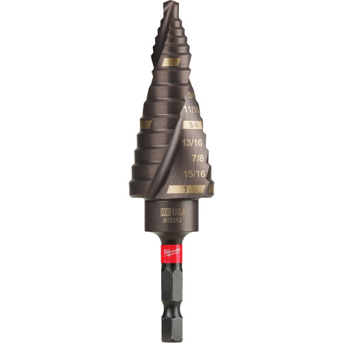 #8 Shockwave Impact Duty Step Drill Bit, 1/2" - 1" , 1/16" Increments, Titanium Nia-Chem Ltd.