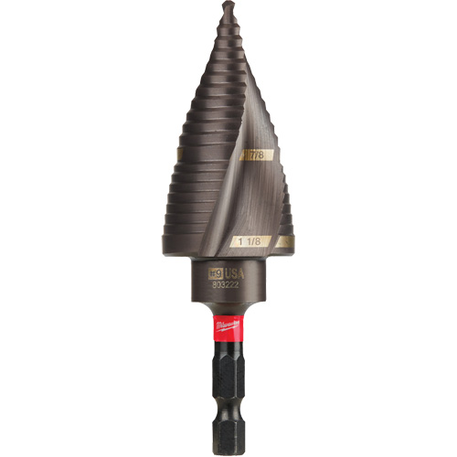 #9 Shockwave Impact Duty Step Drill Bit, 7/8" - 1-1/8" , 1/4" Increments, Titanium Nia-Chem Ltd.