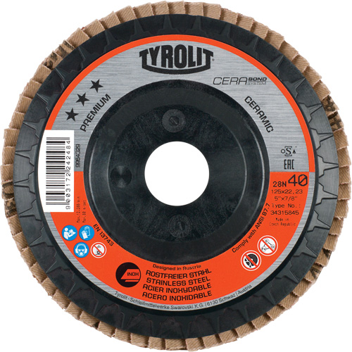 Disque &agrave; lamelles, 4-1/2" x 5/8"-11, Type 27, Grain 40, C&eacute;ramique Nia-Chem Ltd.