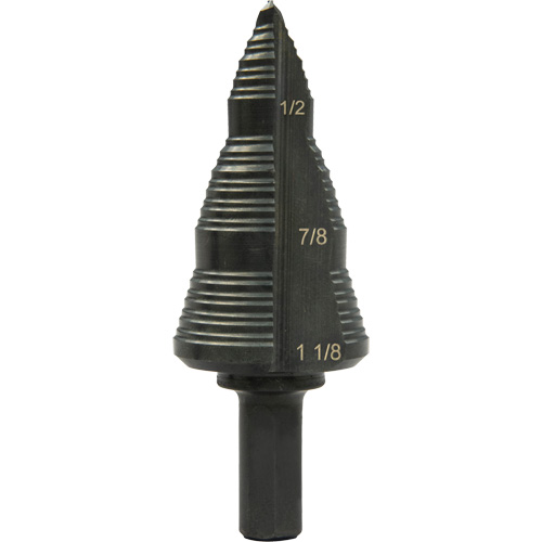 #9 Multi-Hole Step Bit, 3/16" - 1-1/8" , High Speed Steel Nia-Chem Ltd.