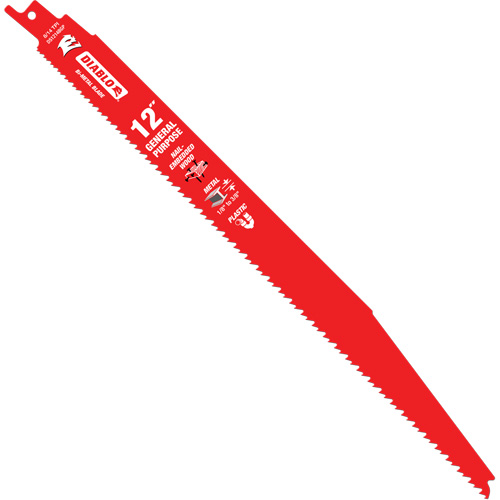 Lame de scie alternative tout usage, Bim&eacute;tal, 8-14 Dents par pouce, 12" lo x 1" la Nia-Chem Ltd.