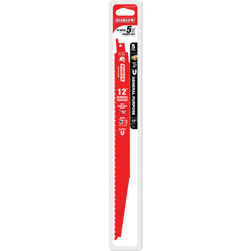 Lame de scie alternative tout usage, Bim&eacute;tal, 8-14 Dents par pouce, 12" lo x 1" la Nia-Chem Ltd.