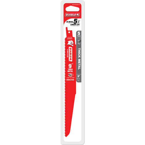 Lame de scie alternative pour la d&eacute;molition et les m&eacute;taux &eacute;pais, Bim&eacute;tal, 8-10 Dents par pouce, 9" lo Nia-Chem Ltd.