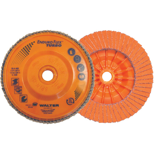 Disque &agrave; lamelles Enduro-Flex Turbo, 4-1/2" x 5/8"-11, Grain 36/60 Nia-Chem Ltd.