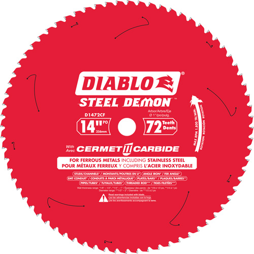 Steel Demon Cermet II Circular Saw Blade, 14", 72 Teeth, Metal Use Nia-Chem Ltd.