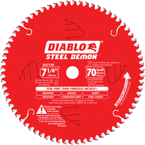 Steel Demon Cutting Saw Blade, 7-1/4", 70 Teeth, Metal Use Nia-Chem Ltd.