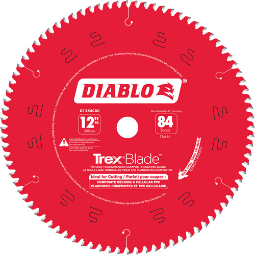 Lame de scie &agrave; d&eacute;couper Trex Blade, 12", 84 dents, Pour Plastique/Plastique Nia-Chem Ltd.