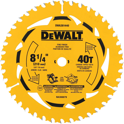Lame de scie circulaire pour la coupe transversale, 8-1/4", 40 dents, Pour Bois Nia-Chem Ltd.