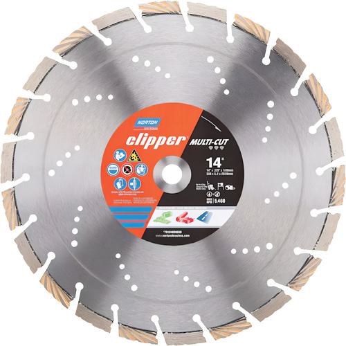 Clipper Multi-Cut Segmented Rim Diamond Blade, 14", Stone/Concrete Use Nia-Chem Ltd.