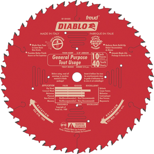 Saw Blades - General Purpose, 10", 40 Teeth, Wood Use Nia-Chem Ltd.