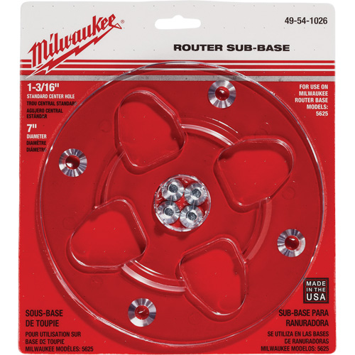 Embase transparente avec un diam&egrave;tre de 7" et un orifice central de 1-3/16" Nia-Chem Ltd.