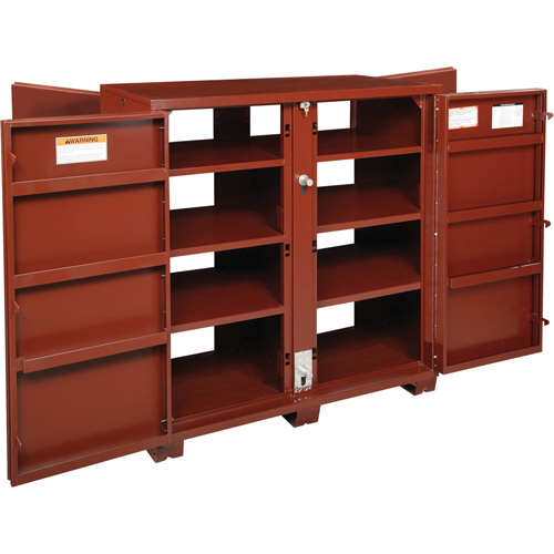 Jobsite Shelf Cabinet, Steel, 63.7 Cubic Feet, Red Nia-Chem Ltd.