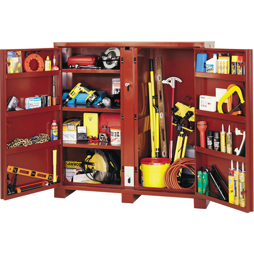 Jobsite Shelf Cabinet, Steel, 47.5 Cubic Feet, Red Nia-Chem Ltd.