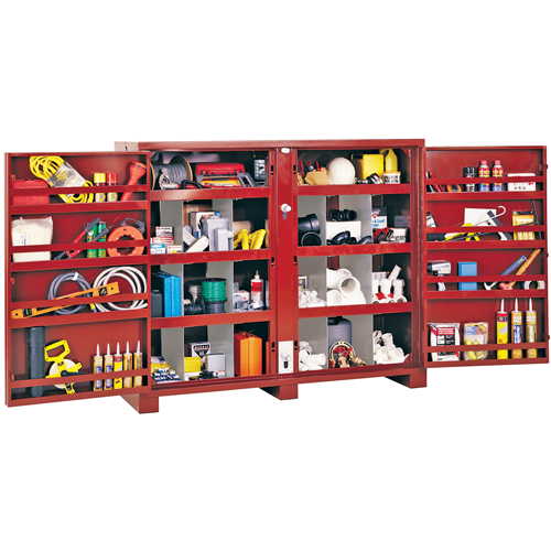 Jobsite Shelf Cabinet, Steel, 49 Cubic Feet, Red Nia-Chem Ltd.