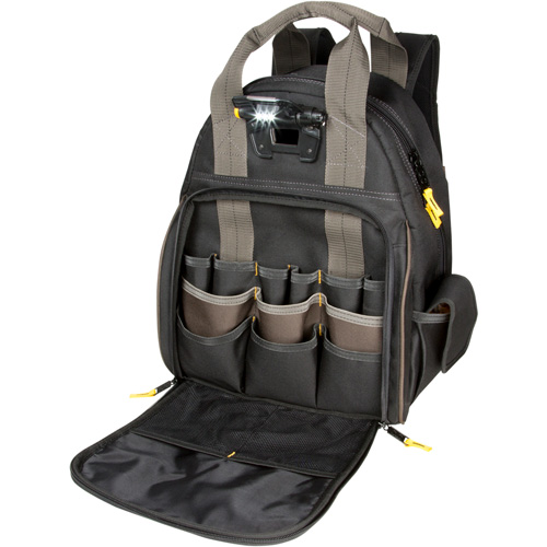 Sacs &agrave; dos pour outils Techgear &agrave; 53 pochettes, 16" lo x 13-1/4" la, Noir, Polyester Nia-Chem Ltd.