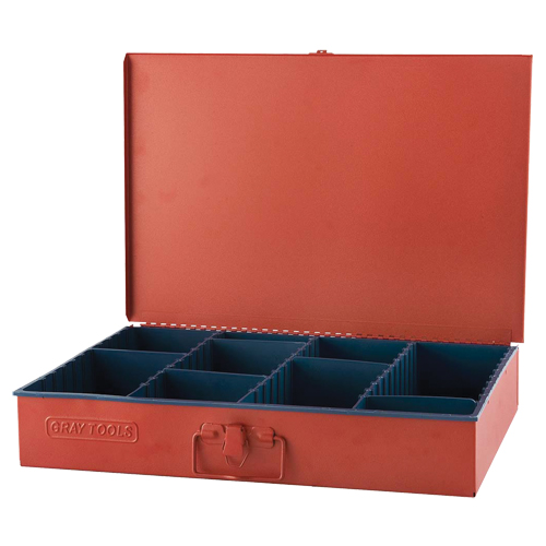 Compartment Box With 12 Adjustable Compartments, 12" D x 18" W x 3" H, Red Nia-Chem Ltd.