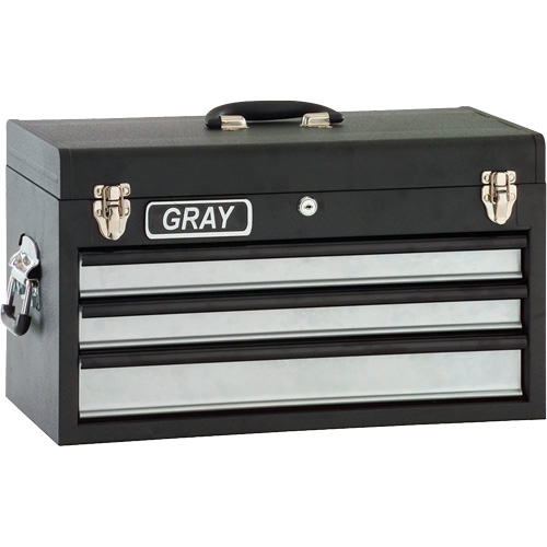 Tool Box - 3 Drawers, 10" D x 20-1/2" W x 12" H, Black Nia-Chem Ltd.