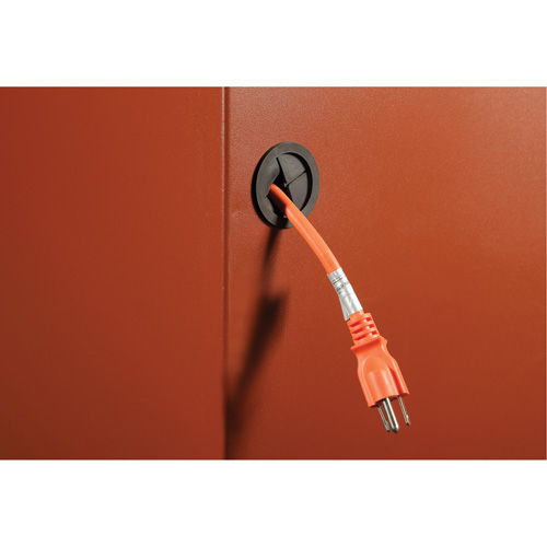 Coffre de chantier et surface de travail sur le terrain, 33" la x 63" p x 80" h, Acier, Rouge Nia-Chem Ltd.