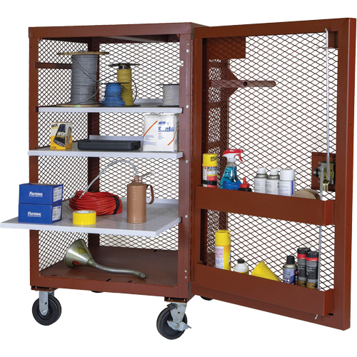 Armoire mobile en treillis, Acier, 22 pi³, Rouge Nia-Chem Ltd.