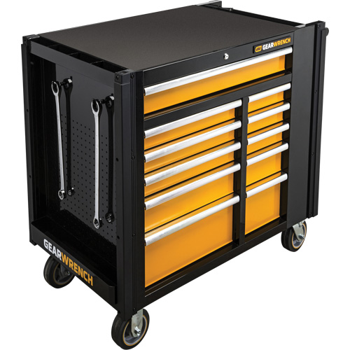 Chariot &agrave; outils &eacute;lectrique, 11 tiroirs, 42-1/2" la x 24-7/16" p x 41" h, Noir/Orange Nia-Chem Ltd.