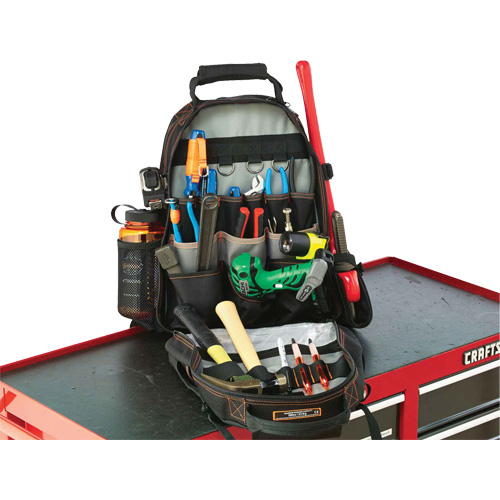 Arsenal&reg; 5843 Tool Backpack, 13-1/2" L x 8-1/2" W, Black, Polyester Nia-Chem Ltd.