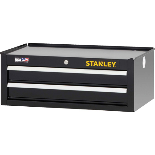 300 Series Middle Tool Chest, 26" W, 2 Drawers, Black Nia-Chem Ltd.